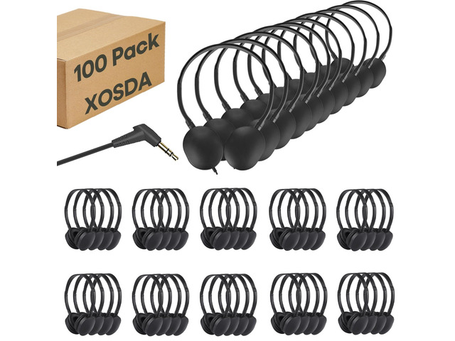 Kids Bulk Headphones 100 Pack for Student Children Classroom School Toddler Boys Girls Teen and Adults, Wholesale Wired Computer Earphones Class...