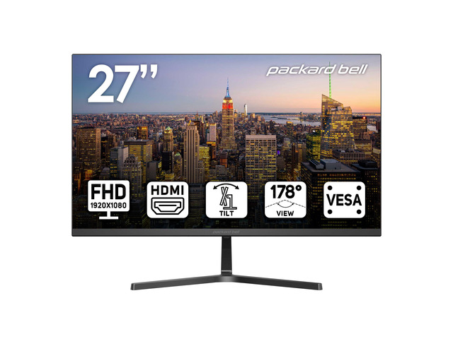 airFrame 27' FHD Monitor, 1920x1080, Ultrawide, VESA Mount Compatible, Tilt Adjustment, HDMI/VGA, Slim Bezel, for Home, Office, and Light Gaming