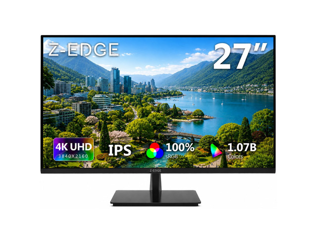 Z-Edge 27-inch 4K Monitor IPS Ultra HD 3840x2160, Computer PC Gaming U27P4K 60Hz Refresh Rate, PC Monitor Gaming, 100% sRGB, HDMI x 2 and DP x 2,...