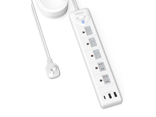 2 Prong Power Strip, 2 Prong to 3 Prong Outlet Adapter, 15ft Cord Polarized Plug, 1680J Two Prong Surge Protector, 5 AC Outlets & 3 USB, Wall...