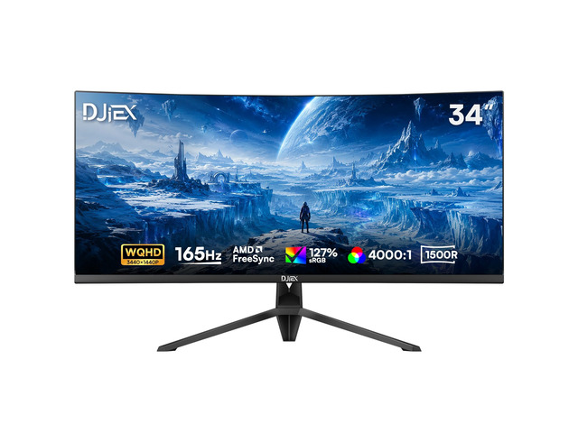 34 Inch Ultrawide Curved Gaming Monitor WQHD(2560 x1440) 165Hz, 1500R Tilt Adjustable, 1ms MPRT, 21:9, PIP/PBP, 4000:1, 127%sRGB, FreeSync, HDMI &...