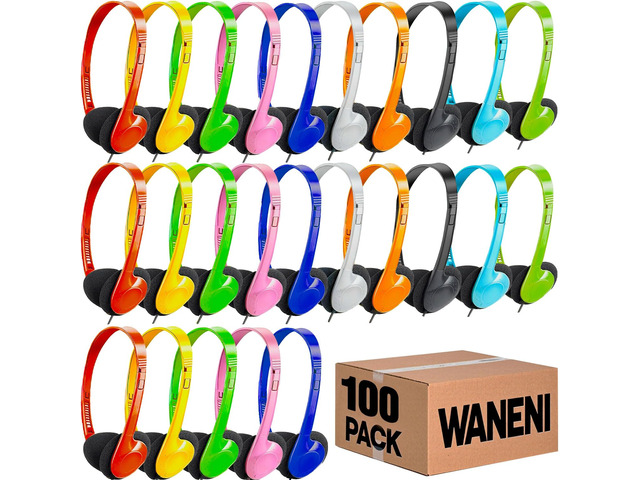 Kids Headphones Bulk 100 Pack for School Classroom Students Children Toddler Boys Girls Teen Adults