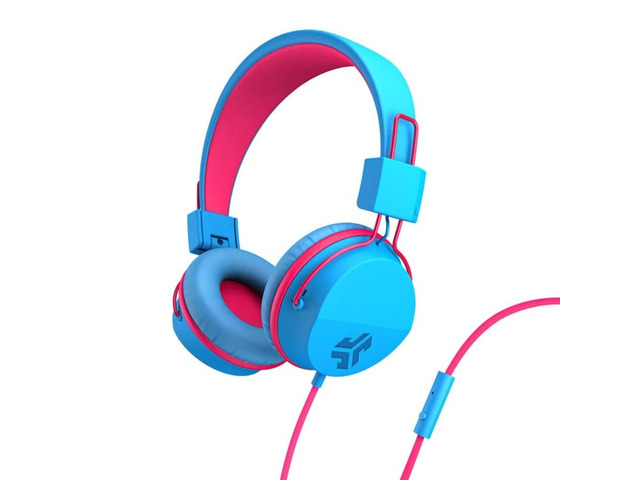 JBuddies Studio Wired Kid Headphones, On-Ear, Cotton Candy, Volume Limited, Folding, Adjustable, Noise Isolation, with Mic
