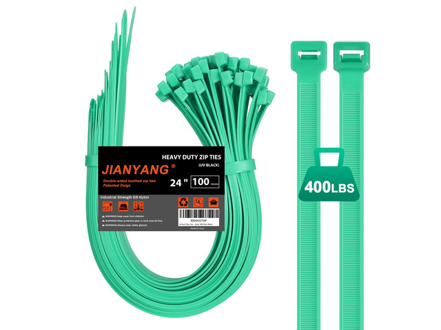 Long Zip Ties Heavy Duty 24 inch400 LBS Tensile Strength With Double Sided Toothed Super Durable Cable Ties Extra Large Wire Ties Adjustable Nylon...