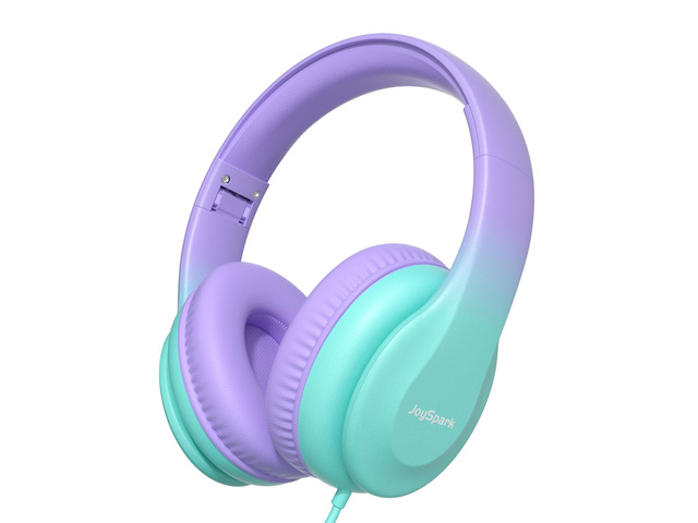 Kids Headphones for School Toddler, 3.5mm Jack, Gradient Purple Foldable 85dBA Volume Limiter, Adjustable, Stereo Sound, Kids Wired Headphones...