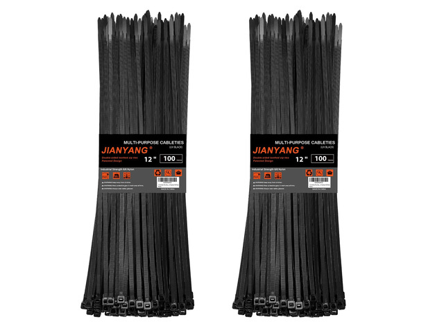 12 Inch Zip Ties Double Sided Toothed,100 LBS Tensile Strength Heavy Duty Cable Wire Ties With Self-Locking Adjustable More Durable Nylon Tie Wraps...