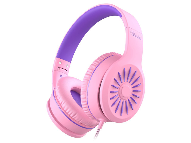 i45 Kids Headphones Wired, On-Ear Headphones for School Teens, Pink Foldable Portable, 1.5M Cord Headphone Stereo Aux Jack 3.5mm Headset for...