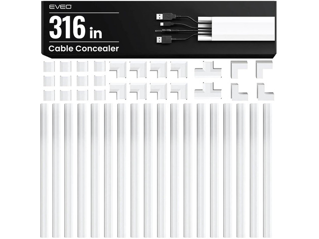 Cord Hider - 300 Cord Cover Wall Cable Hider, Cable Concealer, Wire Hiders for TV on Wall. Cable Management, Cord Hider Cable Raceway Wire Covers...