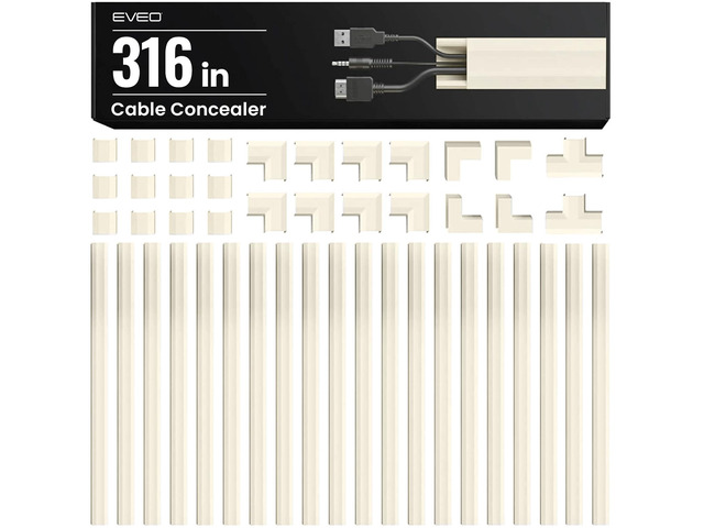 Cable Hider Wall 306 - Cable Raceway Cord Hider - Wire Covers for Cords on Wall, Cord Cover, Wall Cable Hider, Cable Concealer, Wire Hiders for TV...