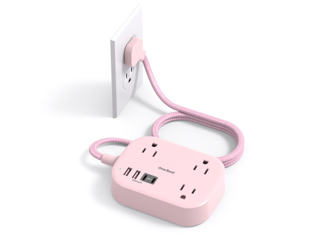 Cruise Essentials 2026, Travel Power Strip with USB C,Flat Plug 6ft Extension Cord with 3 Outlets 4 USB Ports(2 USB C),Desk Wall Outlet...