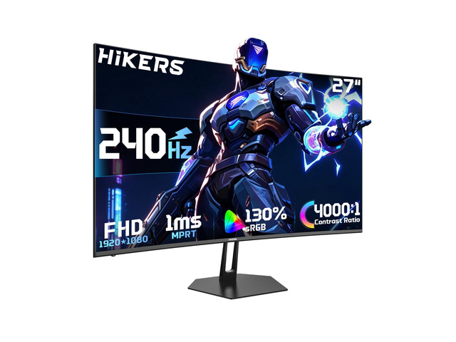 27 Inch 240Hz Curved Gaming Monitor, FHD 1080P Computer Monitor 4000:1 Contrast Ratio Fast VA with MPRT 1ms, 130% sRGB 1500R HDMI DP VESA 100×100,...