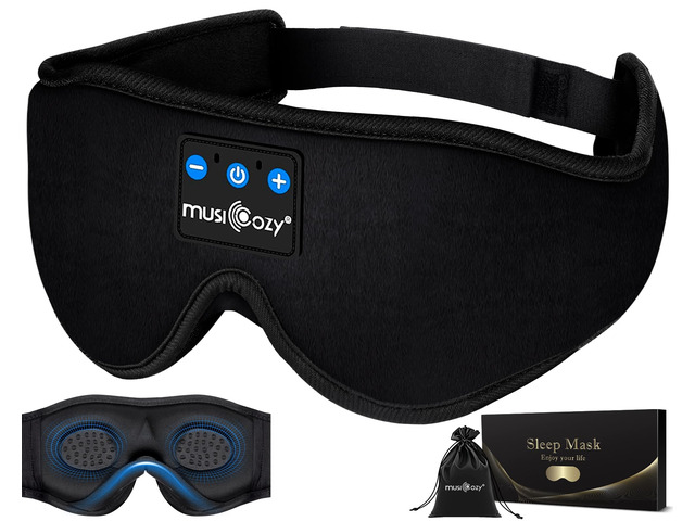 3D Sleep Headphones Bluetooth 5.4 Sleep Mask with HD Speakers Soft Velvet Cotton Fabric, Blackout Design, Side Sleeper Comfort, Washable Style, 14...