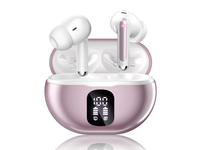 Wireless Earbuds, Bluetooth 5.4 Ear Buds Bass Stereo, Headphones with Noise Cancelling Mic, LED Display in Ear Earphones Clear Calls, IP7...