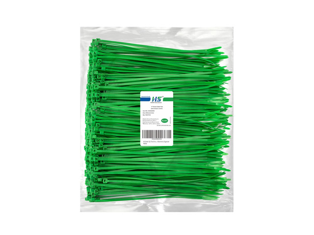 Green Zip Ties 8 Inch (Bulk-1000 Pack) Nylon Cable Ties 40 Lbs Self-Locking Wire Ties for Electronics Organizer