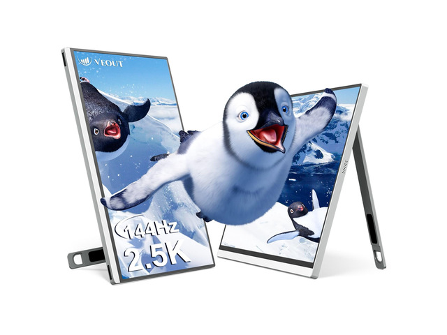 16' Portable Monitor with Built-in Stand,Vertical Monitor, USB-C & Mini HDMI External Laptop Screen, Second Display for PC, MacBook, iPad, Phone,...