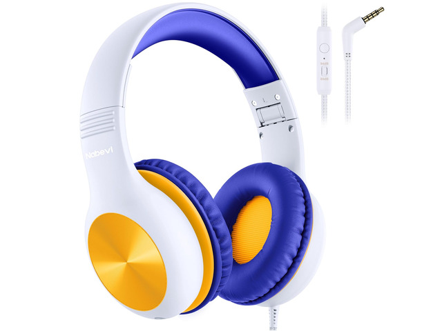 Kids Headphones with MIC, Over-Ear Headphones for Kids with Cord, HD Sound, Safe Volume Limit, Sharing Function, Kid Headset for Boys Girls,...