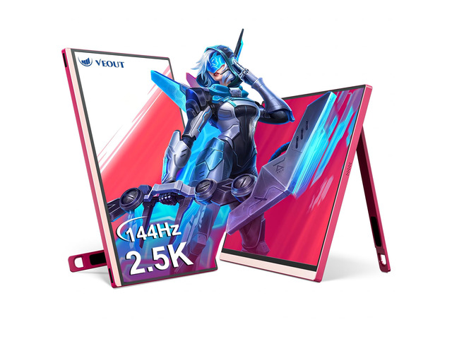 16' Portable Monitor with Built-in Stand,Vertical Monitor, USB-C & Mini HDMI External Laptop Screen, Second Display for PC, MacBook, iPad, Phone,...