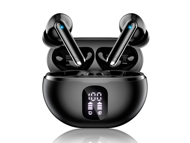 Wireless Earbuds, Bluetooth 5.4 Ear Buds Bass Stereo, Headphones with Noise Cancelling Mic, LED Display in Ear Earphones Clear Calls, IP7...