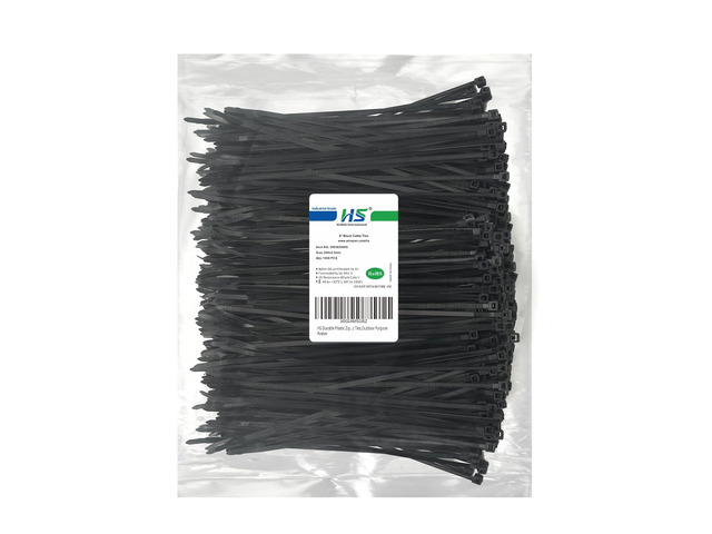 Durable Plastic Zip Ties 8 Inch (Bulk-1000 Pack) UV Rated Black Cable Ties 40 Lbs Self-Locking Wire Ties Width 1/8 Inch,Outdoor Purpose