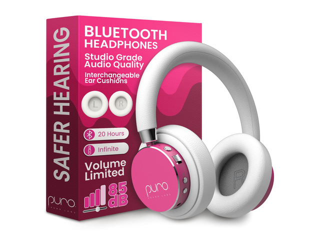 Kids Headphones, Volume-Limiting 85dB, BT2200 Plus, Pink Built-In Mic, Studio-Grade Sound, 20-Hour Battery Life, Comfortable Fit & Easy to Connect...