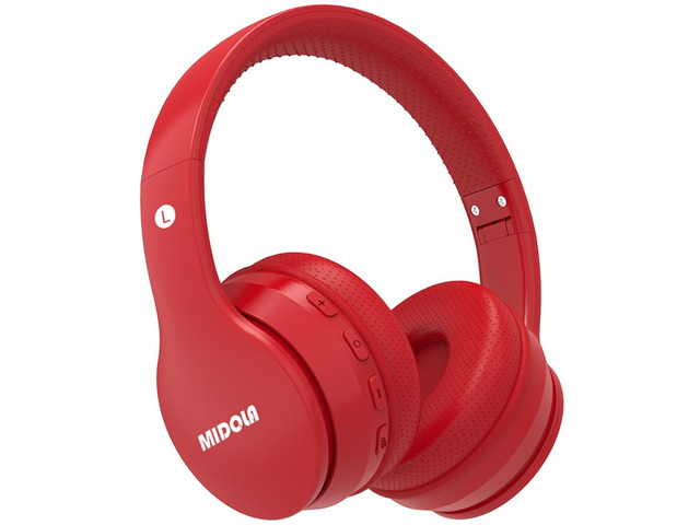 Kids Bluetooth Headphones Wireless 68 Hours,Safe Volume Limit 85/94dB Red Adjustable Headband Foldable Over-Ear Lightweight Headsets for Toddler...
