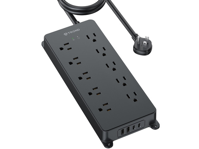 Surge Protector Power Strip 10ft, 4000J, ETL Listed 10 Widely Spaced Outlets, 2 USB A & 2 USB C, Flat Plug Extension Cord, Wall Mountable,...