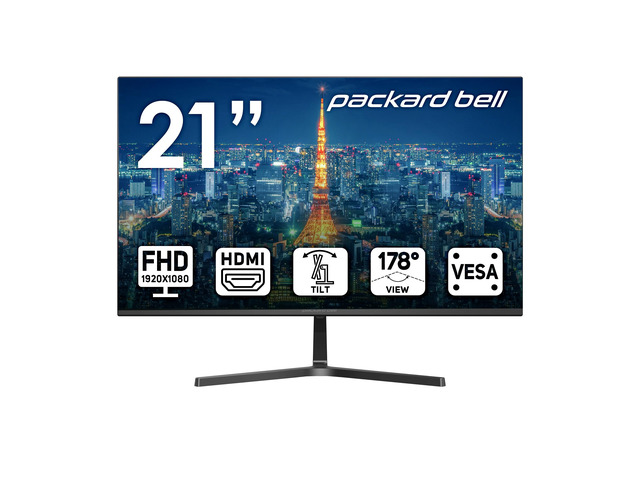airFrame 21' FHD Monitor, 1920x1080, Ultrawide, VESA Mount Compatible, Tilt Adjustment, HDMI/VGA, Slim Bezel, for Home, Office, and Light Gaming