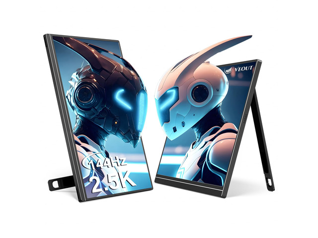 16' Portable Monitor with Built-in Stand,Vertical Monitor, USB-C & Mini HDMI External Laptop Screen, Second Display for PC, MacBook, iPad, Phone,...