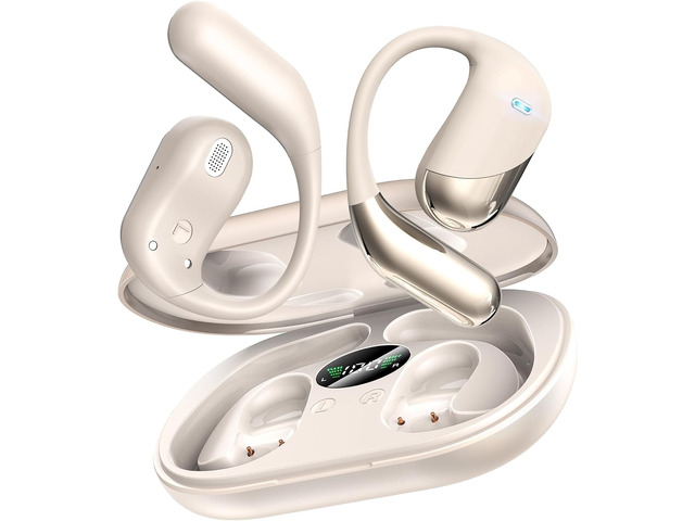 Open Ear Bluetooth Headphones, 80H Playtime, Live Translation, IP55 Secure Ear Hooks