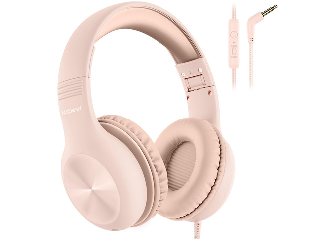 Kids Headphones with MIC, Over-Ear Headphones for Kids with Cord, HD Sound, Safe Volume Limit, Sharing Function, Kid Headset for Girls Boys,...