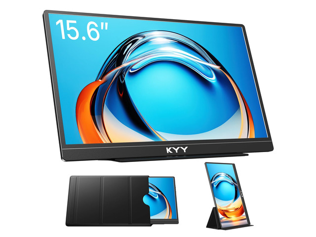 Portable Monitor 15.6'' 1080P Laptop Monitor for Laptop w/Smart Cover K3-2 Travel Monitor FHD IPS Computer Monitor for Landscape & Portrait, HDR...