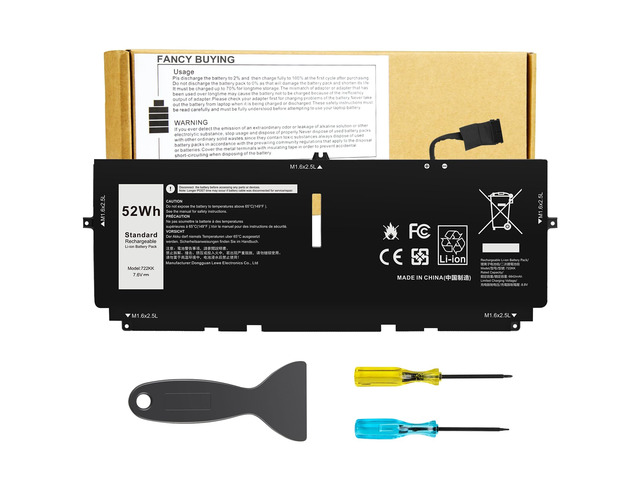 52Wh 722KK FP86V Laptop Battery for Dell XPS 13 9300 XPS 13 9310 XPS 13 9380 P117G P117G002 P117G001 Series Notebook 0WN0N0 WN0N0 02XXFW 2XXFW