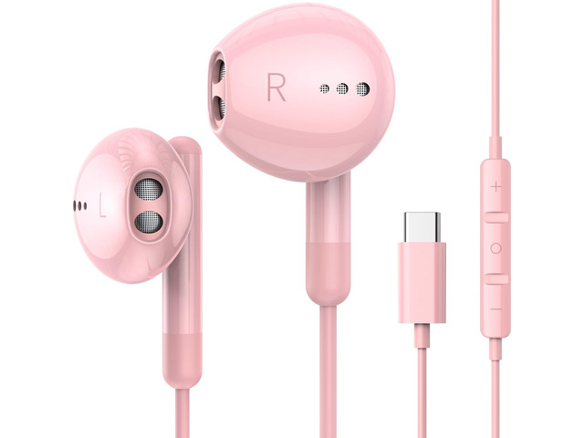 USB C Headphones for iPhone 18 17 16 15 Pro Max Plus iPad Pro USB C Earphones with Microphone Volume Control USB C Wired Earbuds USB Type C...