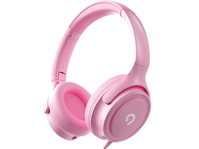 Kids Headphones with Cord-3.5mm Jack 85/94dB Safe Volume Control Built-in Microphone On-Ear Headphones for Kids/Teens/Girls/School/Travel/3.5mm...