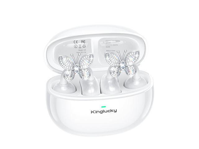Jewelry-Inspired Clip-On Earbuds with Butterfly Earrings, Comfortable Fit & 40H Playtime Open Ear Bluetooth 5.4 Wireless Headphones for Women,...