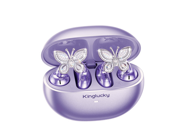 ClipFree Open-Ear Headphones, Butterfly-Inspired Ear-Cuff Design, Stylish & Comfortable Clip-On Ear Buds, Wireless Earbuds for Women, Long Battery...