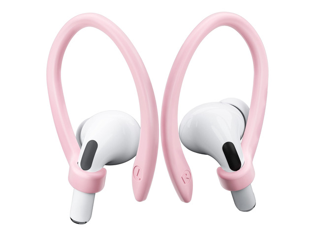 2 Pairs Ear Hooks for AirPods 5 Pro 2 1 AirPod 4-1, Pink Upgraded Anti Slip Sports Clip Hooks, Full Button Access, Friendly to Glasses Wearers,...