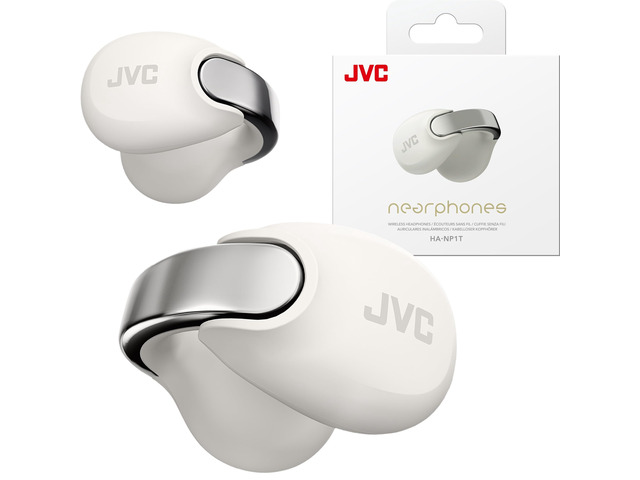 Nearphones HANP1TW Open Ear True Wireless Headphones, White Bluetooth 5.3, 24H Playback, IPX4 Water Resistant, Built-in Mic, Ear Clip Design