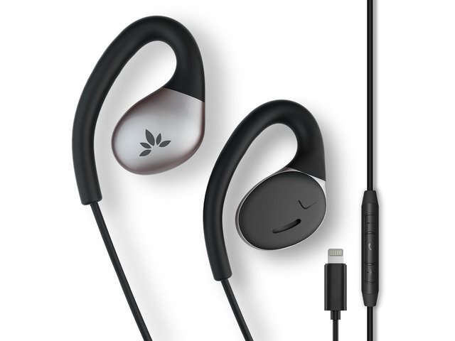 Resolve Lightning Wired Open-Ear Earbuds w/Mic & Over-Ear Hook Small-Medium Size, Compatible with iPhone 5-14 Series, Ideal for Office, Outdoor &...