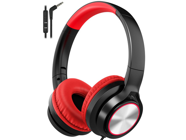 Kids Headphones with Microphone, Wired Over Ear Headsets with Limited Volume 85dB/ 94dB for Boys Girls Teens Children Online...