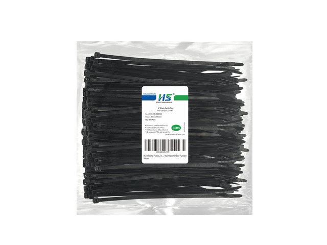 Thick Zip Ties 8 Inch x 3/16' (Bulk-500 Count) UV Black Cable Tie 50 LBS Heavy Duty Self-Locking Strap Zipties for Automotive,Outdoor Fence Purpose
