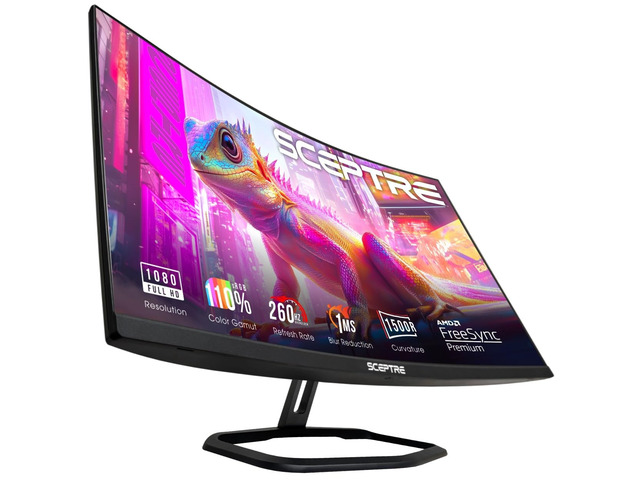 Prime Curved 32 inch Gaming Monitor 1080p DisplayPort up to 260Hz 1500R FreeSync Premium 1ms Build-in Speakers, Machine Black 2026 (C325B-FW260D...