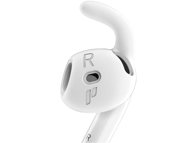 4 Pairs for AirPods 4 Ear Hooks Covers [Added Storage Pouch] Anti Slip Ear Tips Accessories Compatible with Apple AirPods 4th Generation (White)