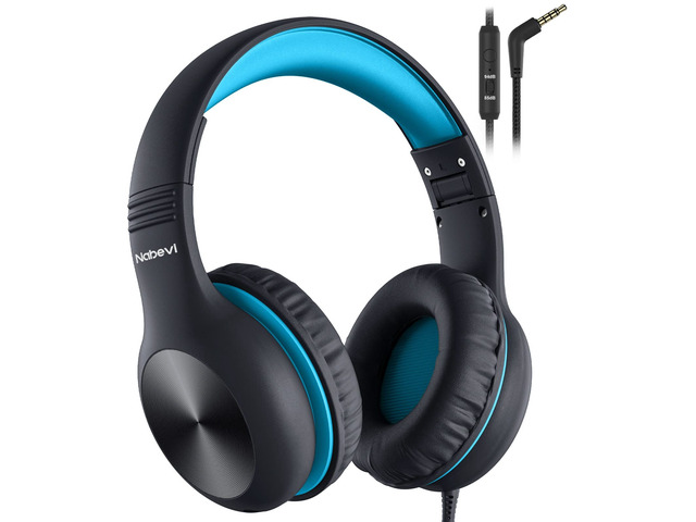 BH100 Headphones for Kids, Over Ear, Wired, Hearing Protection, 85/94 dB Adjustable Volume Limit, Sharing Function, Microphone, Lightweight,...