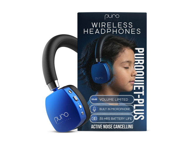 Kids Headphones, Volume-Limiting 85dB, PuroQuiet Plus, Blue 85 dB Volume Limit, Built in Mic, 35-Hour Battery, Lightweight On Ear Design & Comfy...