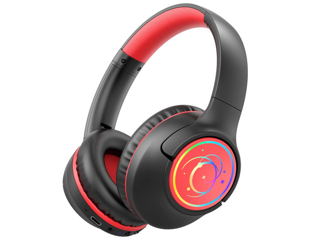 Kids Bluetooth Headphones, 85H Playtime for Toddler Boys, Black with LED Over Ear Wireless Headphones for Kids, 85/94dB Safe Volume Limit,...