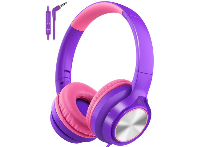 Kids Headphones with Microphone, Wired Over Ear Headsets with Limited Volume 85dB/ 94dB for Boys Girls Teens Children Online...