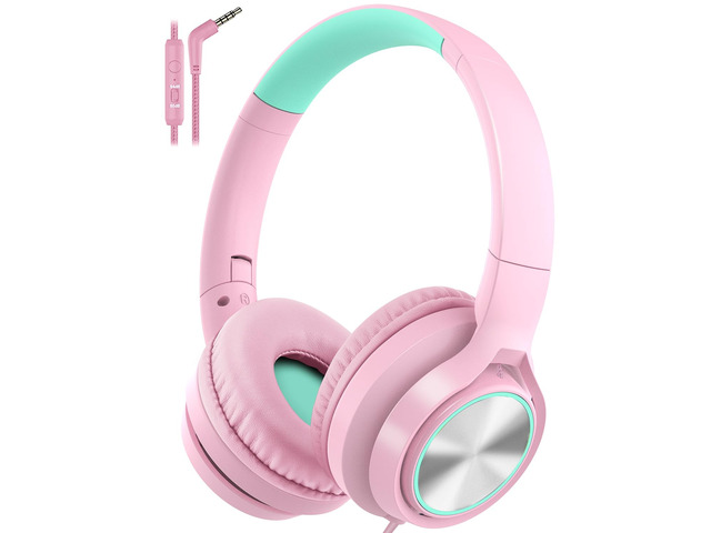Kids Headphones with Microphone, Wired Over Ear Headsets with Limited Volume 85dB/ 94dB for Boys Girls Teens Children Online...