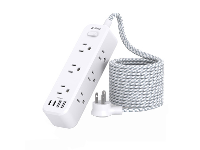 Extension Cord, Surge Protector Power Strip, Long Power Strip with 9 Outlets 4 USB Ports, Extension Cord with Multiple Outlets, USB Power Strip for...