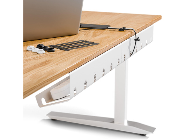 Cable Management Under Desk, Set of 3 - White Easy under-table mounting keeps cables organized, includes 10 cable ties for a clean and tidy office...